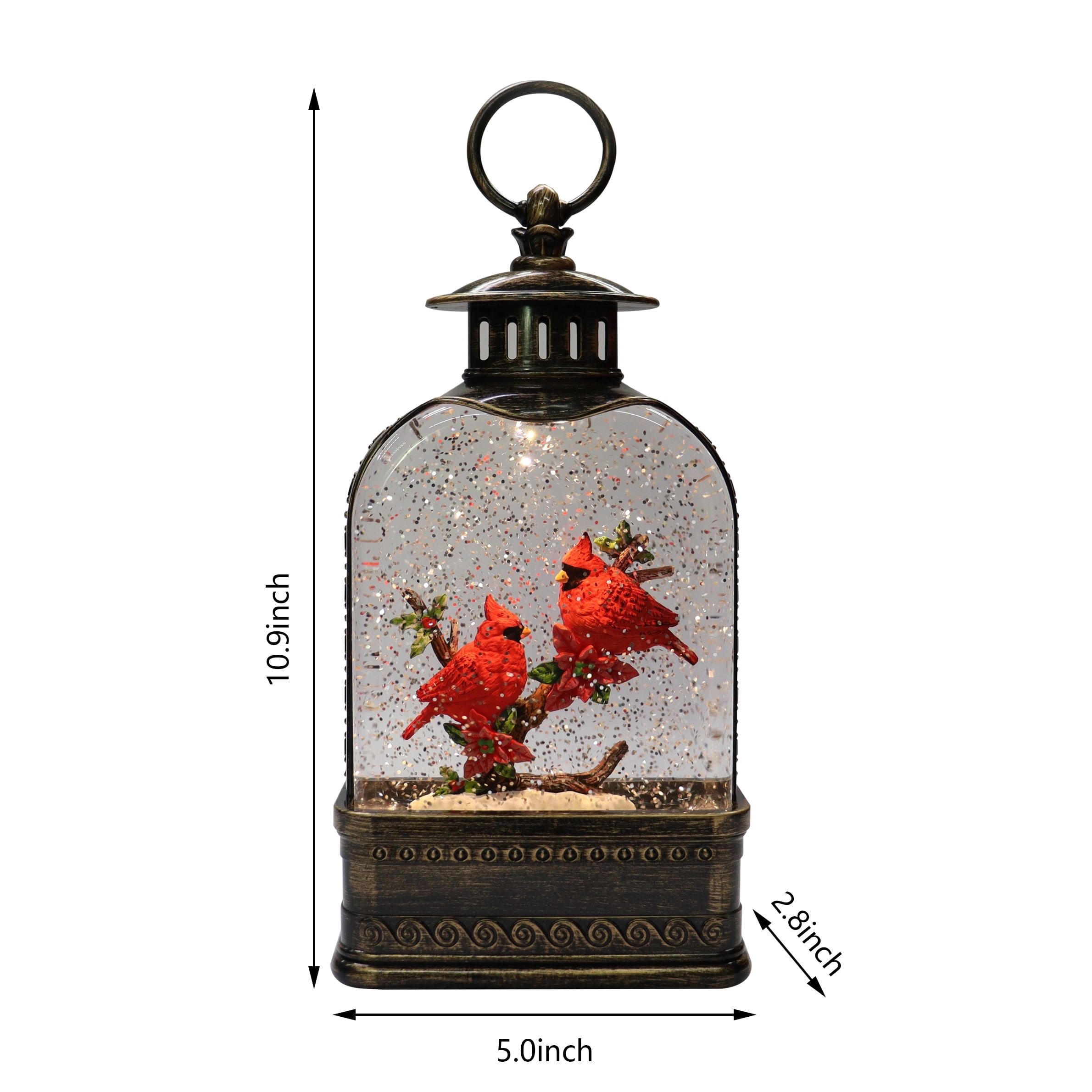Light-Up Cardinal Water Lantern Christmas Decoration, Multicolor, 10.8", by Holiday Time