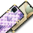 thumbnail image 4 of FKBRCL4U Compatible with Samsung Galaxy A12 Case, Purple Butterfly Flowers Leaf Luxury Golden Decoration for Girl Women Soft TPU Shockproof Protective Hard PC Back, 4 of 7