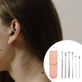 thumbnail image 3 of 6 unidades de herramienta de eliminación de cera limpiadora de de acero inoxidable suave reutilizable, palillos de oreja para limpieza de oí - Rosa Rosado Sunnimix Limpiador de orejas, 3 of 7