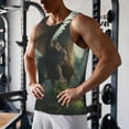 thumbnail image 5 of Daiia Forest Stone-Colored Dragon Printed Men's Quick Dry Fit Muscle Tank Top Slim-Fit Tank Workout Tank Top Lightweight Sports Tank Top-Large, 5 of 7