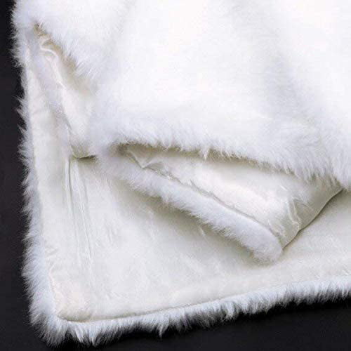 White SODIAL Christmas Table Runner 15 X 72 Faux Fur White Plush Christmas Tablecloth Dining Table Cover Decoration