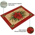 thumbnail image 3 of Christmas Placemats Set of 4 Linen 12 x 18 Inches Winter Placemats Red Poinsettia Holly Leaf Table Placemats Non-Slip Heat Resistant Xmas Table Mats for Home Holiday Party Kitchen Table Decor, 3 of 6