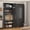 Black-86''H-Arc, variant on SteeLoong 86" H Metal Armoire Wardrobe Closet, Adult Modern Tall Clothing Storage Cabinet with Adjustable Shelves and Hanging Rod,Black