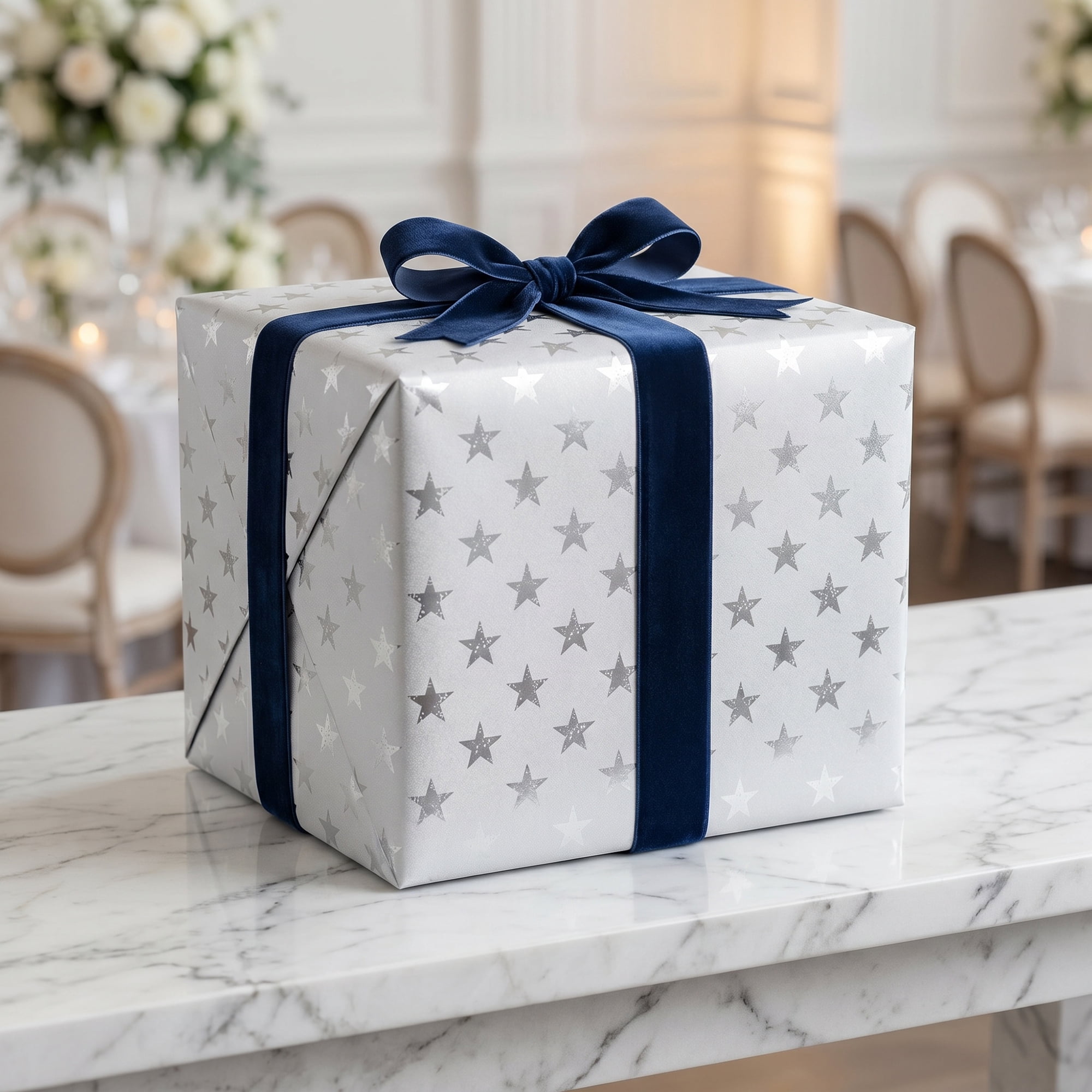 Unique Bargains Star Premium Gift Wrapping Paper Sheet for All Occasions White 27.6"x19.7"