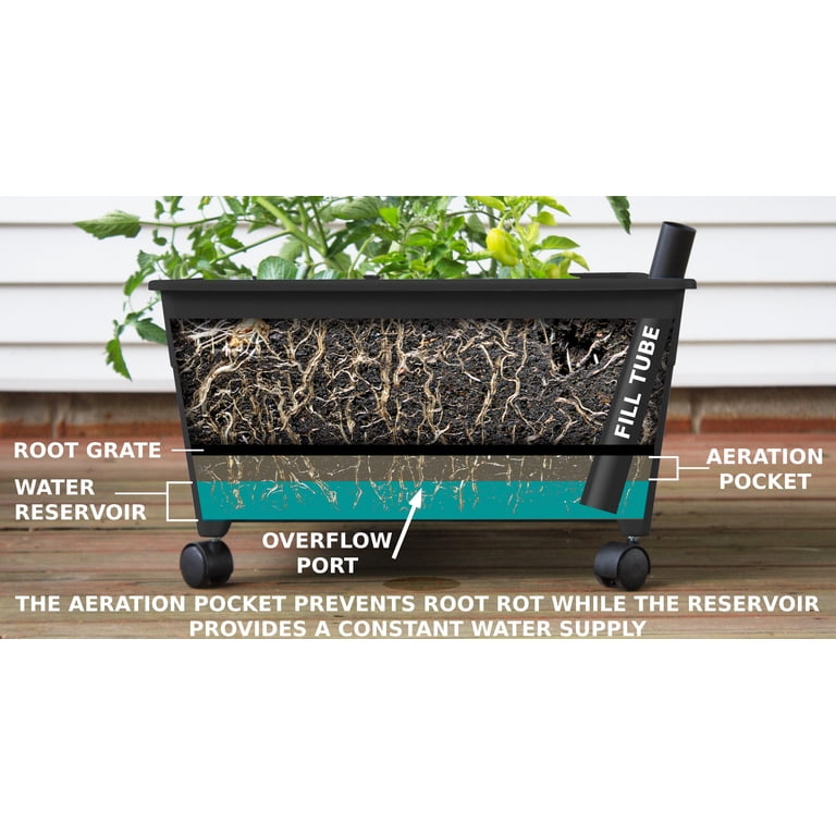 Expert Gardener Self-Watering Patio Garden Bed, Black photo 5