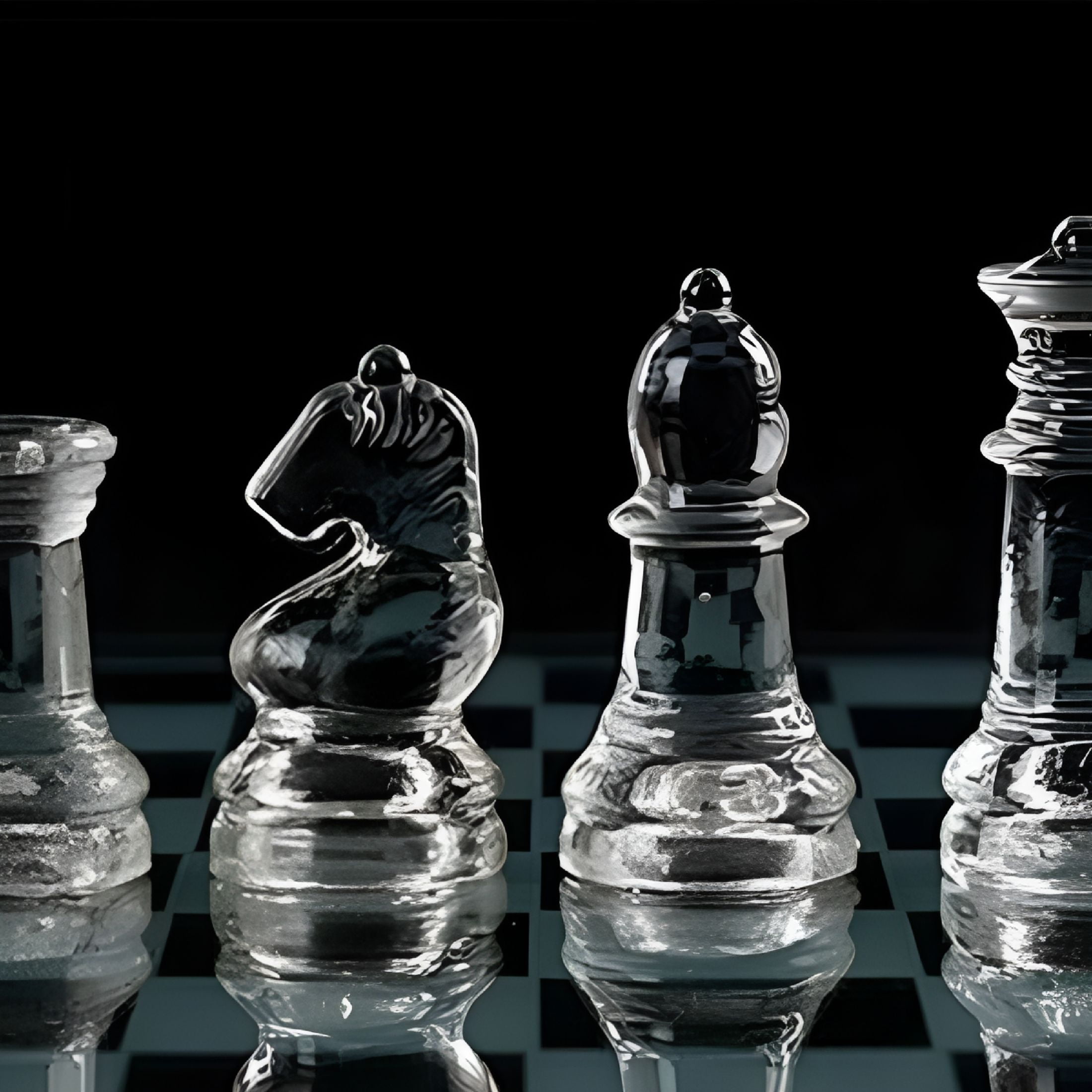 BESTSKY 2026 New Glass Chess Set Elegant Pieces and Game Frosted for Home,Office,Club,Study,Gift,20X20Cm