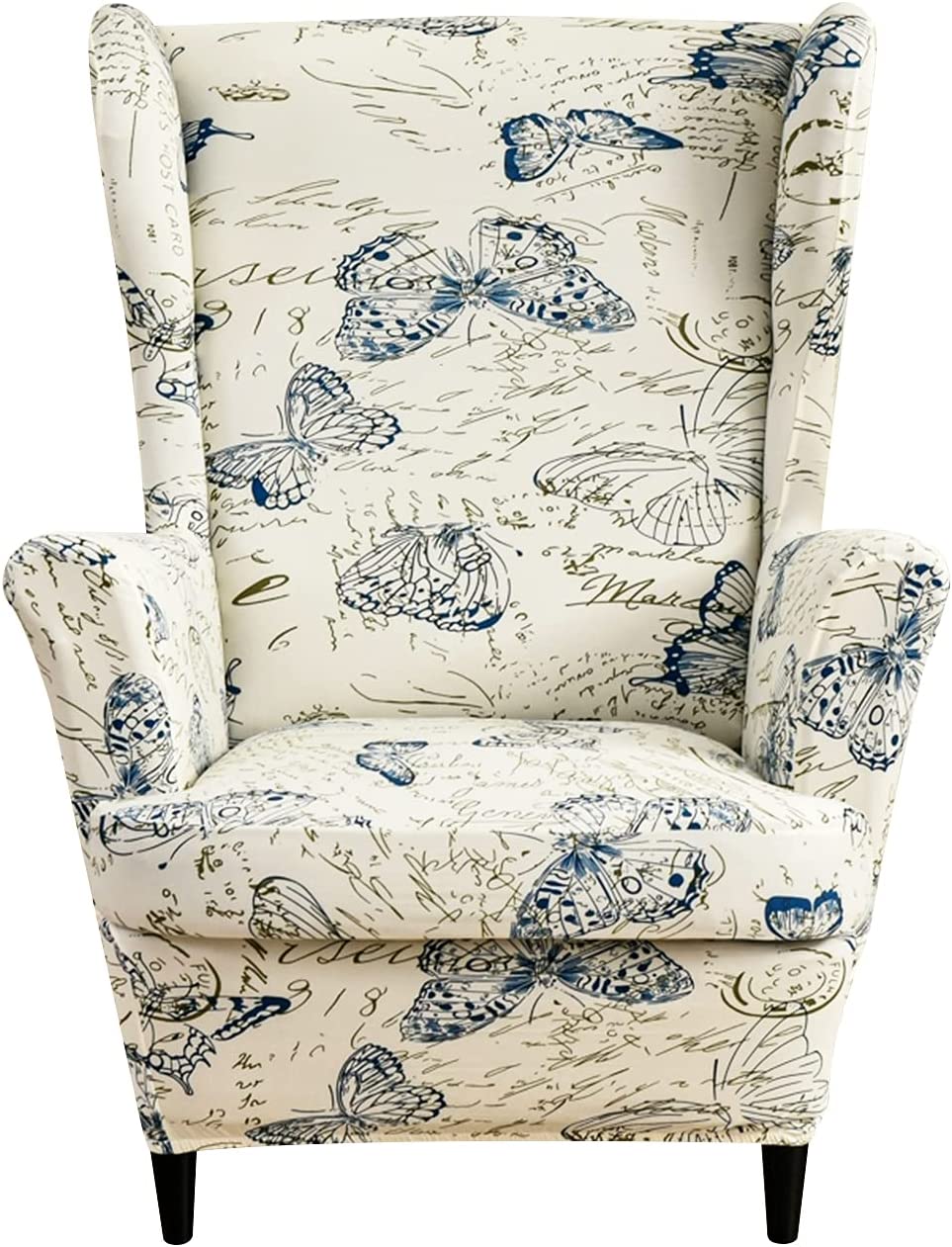 Wingback Chair Slipcovers 2Piece Stretch Spandex Wing Chair Covers