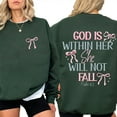 thumbnail image 5 of God Is Within Her She Will Not Fall Sweatshirt – Double-Sided Christian Coquette Sweater with Psalm 46:5, Faith Apparel for Women, 5 of 7