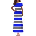 thumbnail image 2 of Vestido Corto de Verano de la Moda de las Mujeres Impreso de Manga Corta Cuello Redondo Tobillo de Longitud Vestido Casual, 2 of 7