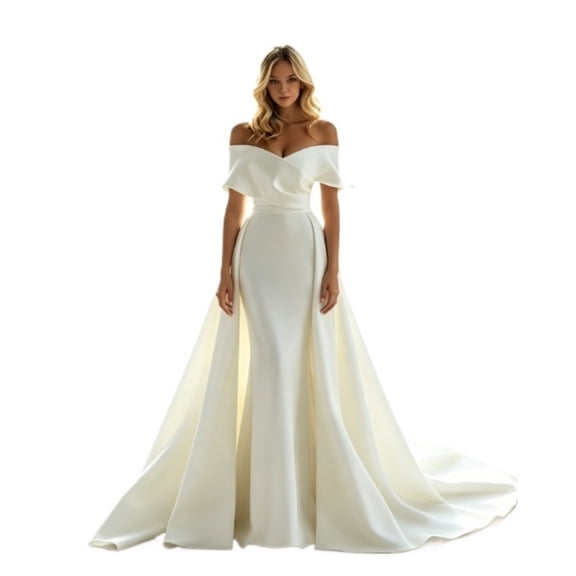 NOBRAND Off-the-Shoulder Ball Gown Tailored Wedding Dresses, Women's