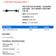 thumbnail image 2 of Rear Left Axle Assembly - Compatible with 2009 - 2013 INFINITI FX50 AWD 5.0L V8 2010 2011 2012, 2 of 2