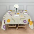 thumbnail image 2 of 60x60in(152x152cm) Square Tablecloth, Waterproof Polyester Table Cover, Wrinkle Resistant & Washable Fabric for Dining, Kitchen, Picnic, Daisy Flowers Print, 2 of 6