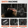 thumbnail image 6 of Mikolo All-in-One Power Rack with Smith Machine, Leg Press & Lat Pulldown, 2000LBS Squat Rack Cage for Home Gym, Includes Bench, Barbell & 340LB Weight Plates, 6 of 18