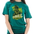 thumbnail image 3 of Big Size Downhill Is My Thrill Graphic Design Deluxe Jersey T-Shirt - Teal XL, 3 of 4