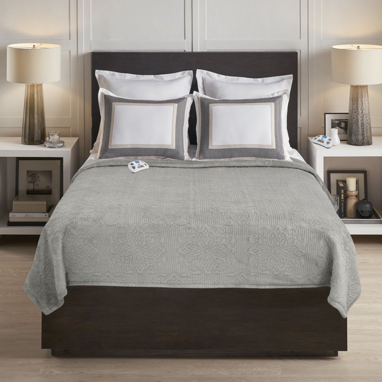 Serta Pinsonic Plush Reversible Heated Electric Blanket, Pre-Warming,  10-Hour Auto Shut-Off and Overheat Safety Feature, Programmable Controller  with Timer - Walmart.com
