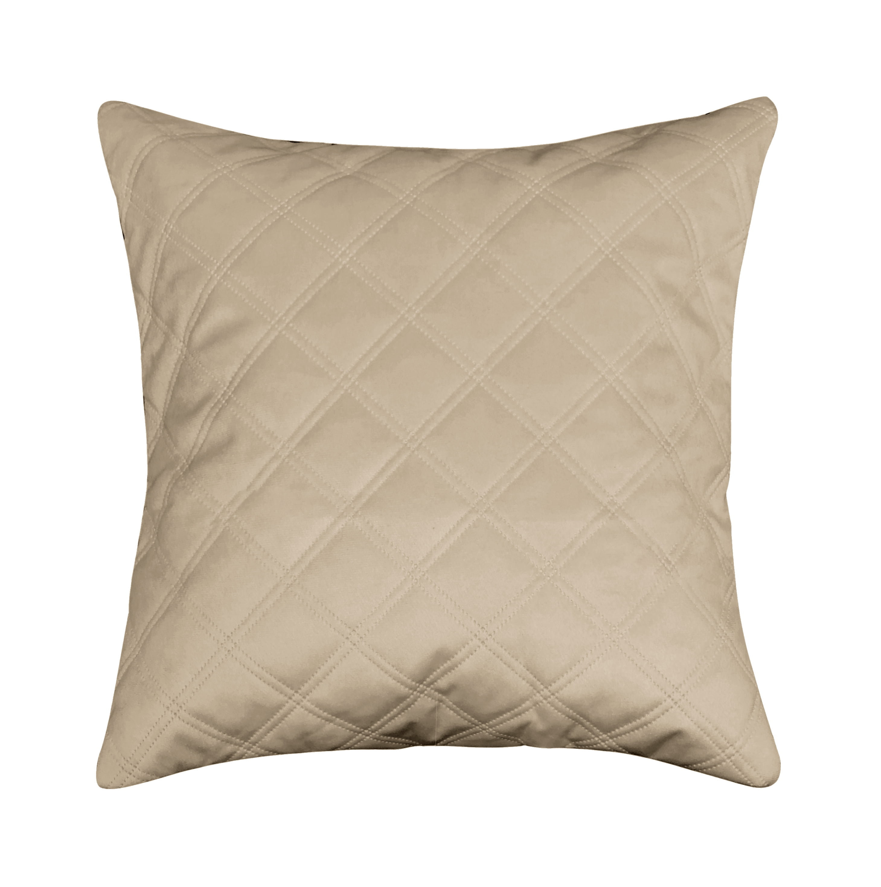 Emerson Velvet Embossed Throw Pillow 18x18 Tan