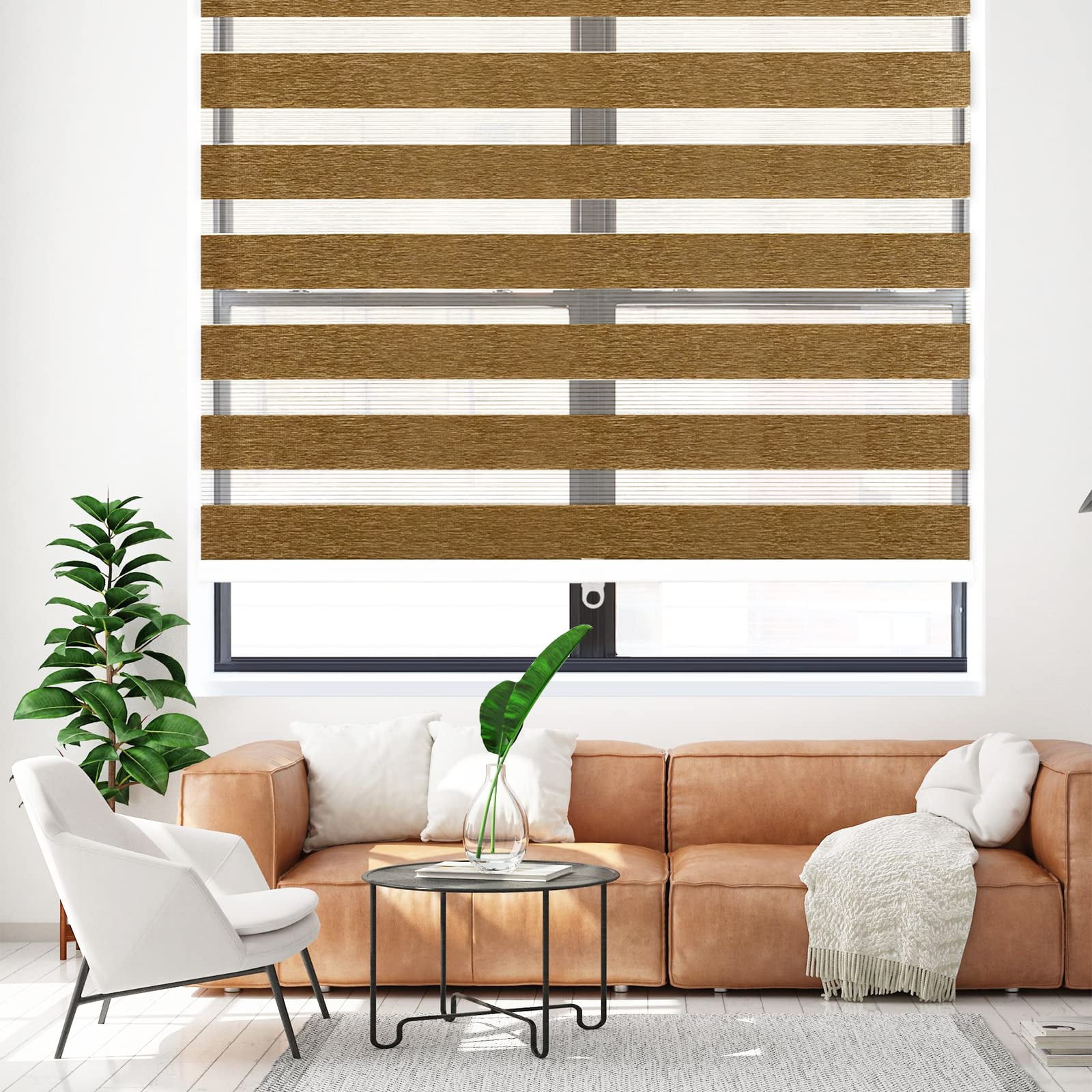 AOSKY Zebra Blinds Windows Roller Shades for Window Zebra Blinds for