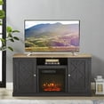 thumbnail image 3 of FESTIVO 54 in. Saw Cut-off White TV Stand for TVs up to 60 in. with Electric Fireplace, 3 of 5