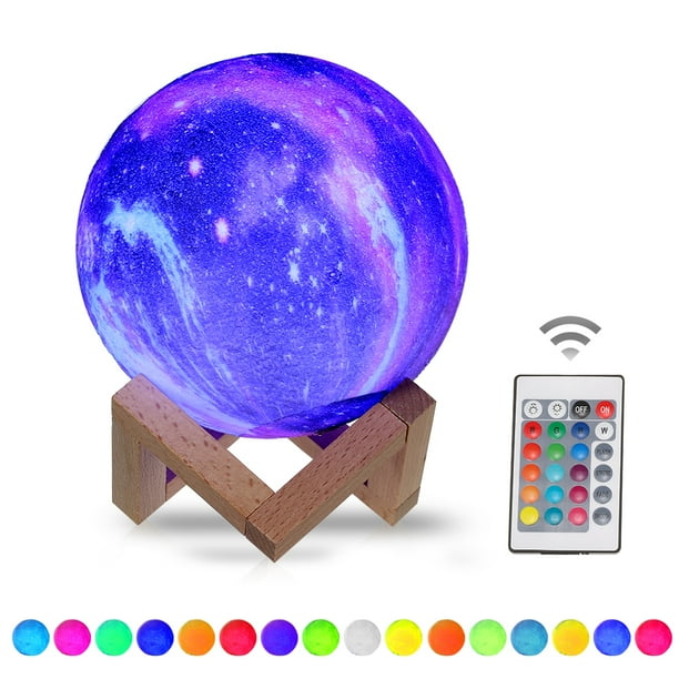 20cm 7 9in 3d Printing Star Moon Lamp Usb Led Moon Shaped Table Night Light With Base 16 Colors Changing Touch And Remote Control Star Light Decor Gifts Walmart Com Walmart Com