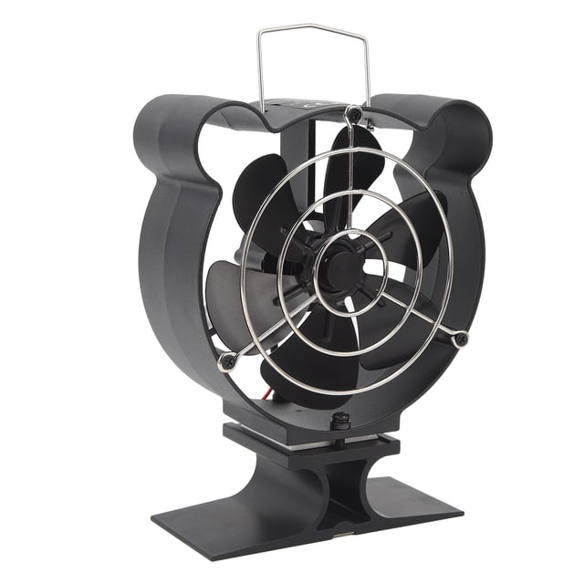 Ventilador de Chimenea Con Alimentacia de Calor, Ventilador de Madera de 6 Cuchillas Mini fljo de aire eficiente con tapa protectora para madera