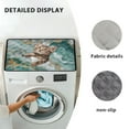 thumbnail image 6 of ZIATUBLES Cat Teal Marble Washing Machine Dust Top Cover Mat Soft Washer Dryer Top Protefctor Pads Versatile Home Laundry Room Kitchen Decor Accessories, 24 x 19.7 Inch, 6 of 7
