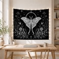 thumbnail image 5 of Luna Moth Among Stars and Wildflowers, Mystical Illustration for Nature Lovers, Celestial Insect Decor, Housewarming Gift, Tapestry Wall Hanging for Bedroom and Studio, 5 of 7
