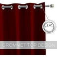 thumbnail image 4 of Rivana 18 inch long Grommet Window Valances With Metal Rings For Kitchen - 2 Panels Room Darkening Curtain Valances for basement (Burgundy,42"Wx18"L), 4 of 7