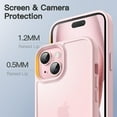 thumbnail image 4 of JETech Matte Case for iPhone 15 6.1-Inch, Shockproof Military Grade Drop Protection, Frosted Translucent Back Phone Cover, Anti-Fingerprint (Pink), 4 of 5