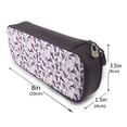 thumbnail image 3 of Lsque Violets Flowers Printed Big Capacity PU Leather Pencil Case Large Pencil Pouch Stationery Pen Bag Pencil Holder for Teen, 3 of 6