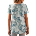 thumbnail image 3 of a.Jesdani Womens Plus Size Tunic Tops Short Sleeve Casual Floral Henley Shirts m-4x, 3 of 8