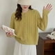 thumbnail image 4 of Suéter de punto con cable retro literario de estilo perezoso de otoño e invierno, cárdigan de punto con botones dorados de estilo suave de estilo coreano de alta gama para mujer, 4 of 5