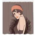 thumbnail image 3 of Ambesonne Pin up Girl Shower Curtain, Girl with Mole, 69"Wx84"L, Dark Taupe Dimgrey, 3 of 5
