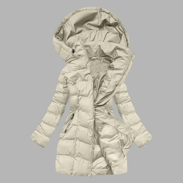 Parkas de manga larga de invierno para mujer, chaqueta de plumón alargada y gruesa de longitud media, abrigo para mujer