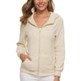 thumbnail image 1 of LUXUR Ladies Solid Color Sweatshirt Plain Fall Cardigans Apricot 3XL, 1 of 3
