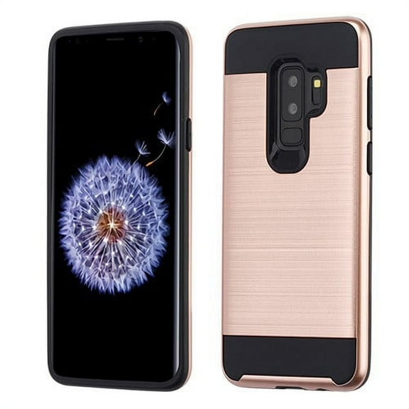 Samsung Galaxy S9 Plus - Phone Case Shockproof Hybrid Rubber Rugged Case Cover Brushed Rose Gold
