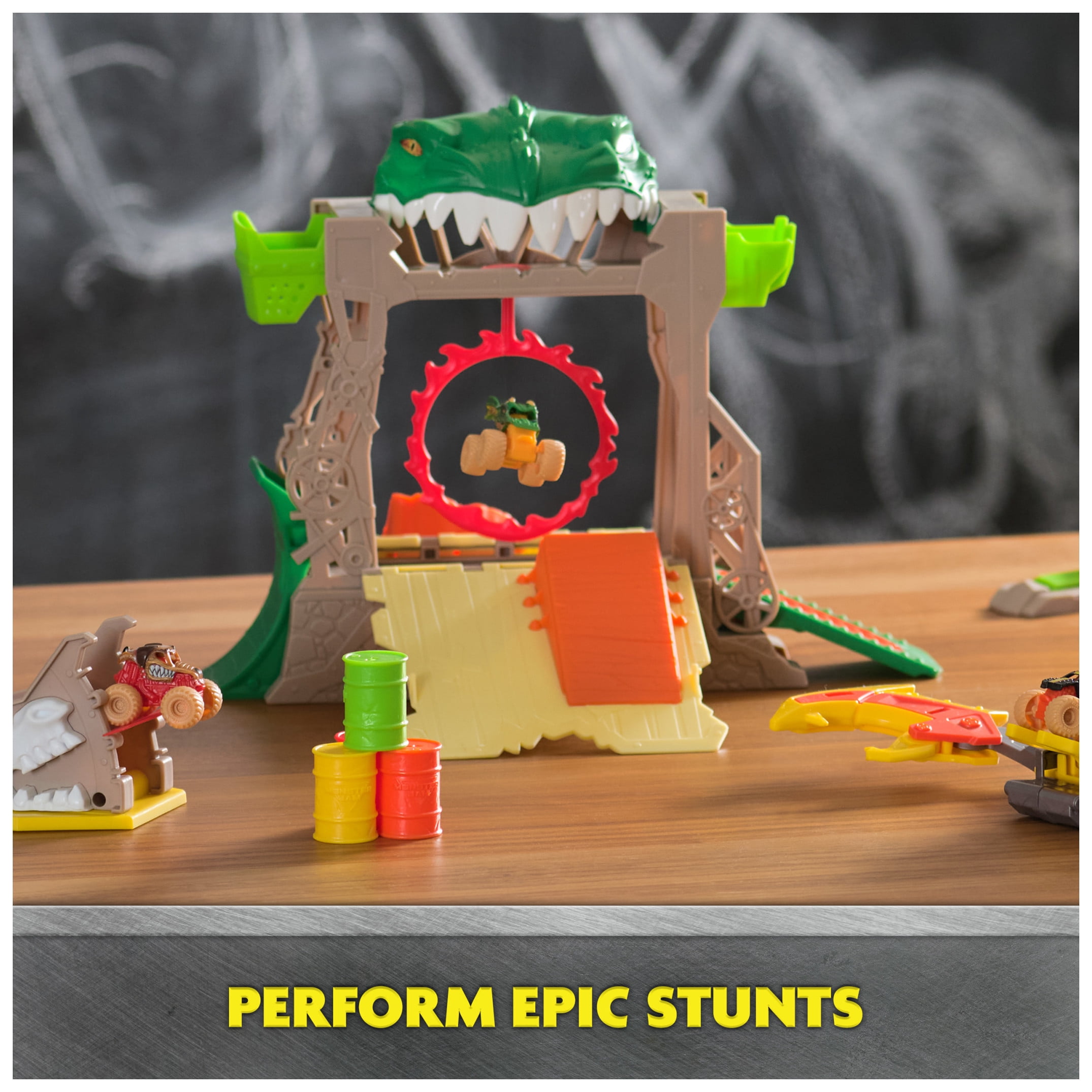 Monster Jam, Dragon Dungeon of Doom Playset, Mini Jams, Exclusive DieCast Dragon Monster Truck 1:87 (图4)