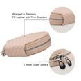 thumbnail image 4 of ELezay CD Case PU Leather Diamond Design DVD Storage Round 20/32 Disc Capacity Portable CD Holder with Hand Strap for Car Travel Home Beige, 4 of 5
