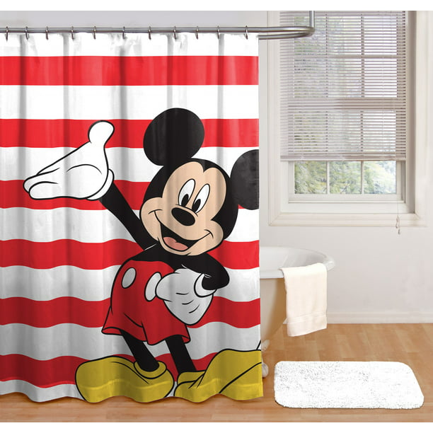 Disney Mickey Mouse Fabric Shower, Mickey Mouse Curtains For Kitchen