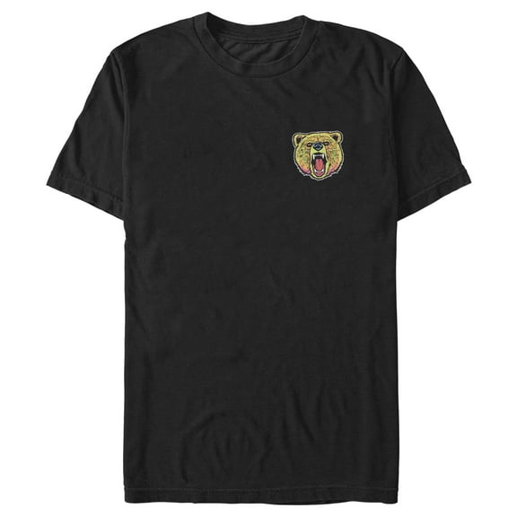 Men's NEFF Colorful Grizzly Bear Badge Graphic Tee Black Small