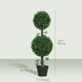 thumbnail image 3 of HOMCOM 3FT Artificial Boxwood Topiary Trees Fake Plants Set of 2, Green, 3 of 9