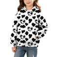 thumbnail image 2 of Girls Hoodies Cute Cow Print Pullover with Pockets Long Sleeve, Animal Hooded Sweatshirt, Warm, Casual, Loose Fit,Fashion Hoodie,Pullover, 2 of 7