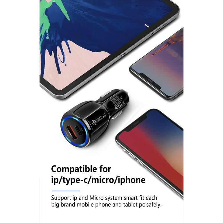 cigarette lighter mobile phone charger 10-pack Dual USB Car Qc3.0 Fast Charging, USB Power Adapter Compatible with iPhone 14 13 12 11 Pro Max Mini X XR 8/7/6 66W Fast Charging The Complete Guide to fastest