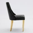 thumbnail image 5 of Newest Rayon Cloth Flocking Chenille Dining Chairs Channel Kitchen Dinner Chair Comfy Fabric Upholstered Accent Chair for Dining Room with Golden Stainless Steel Plating Legs,Set of 2 (Black), 5 of 9