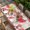 Pink Beige, variant on Pink Valentine's Day Table Cloths for 8 Foot Rectangle Tables, Love Heart Roses Gnomes Truck Plaid Patio Waterproof Elastic Fitted Tablecloths, Washable Rectangular Table Cover for Camping
