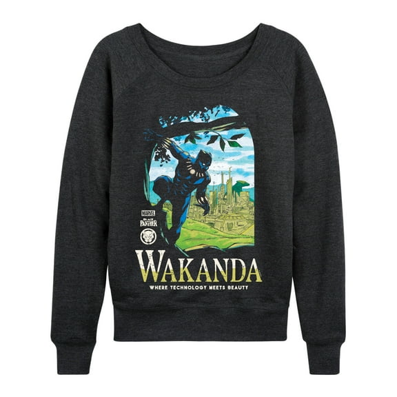 Marvel Black Panther - Wakanda Destination - Women's French Terry Pullover Long Sleeve Shirt