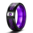 thumbnail image 1 of Fashion Men's 8mm Red Tungsten Wedding Celtic Dragon Rings Inlaid Blue Zircon Stainless Steel Green Carbon Fibre Rings For Men Purple 13, 1 of 6