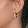 thumbnail image 3 of Gem Stone King 18K Rose Gold Plated Silver Green Peridot and White Lab Grown Diamond Hoop Earrings for Women (3.30 Cttw, Round 4MM and 1.9MM, Gemstone Birthstone 1 inch Diameter), 3 of 3