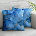 thumbnail image 3 of Acheng Short Plush Pillowcase 1 Piece Gold and Blue Abstract Art White, 3 of 5