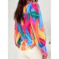 thumbnail image 4 of Blusa Zeagoo con estampado de manga larga con botones para mujer, 4 of 5