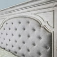 thumbnail image 4 of Highland Park Rustic Ivory Wood Upholstered Panel Queen Bed, 4 of 5